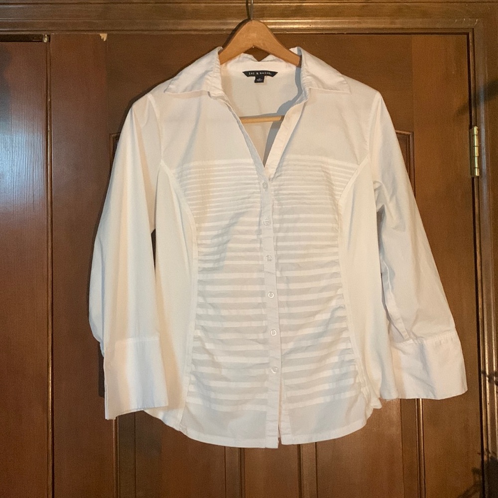 Zac & Rachel White Button Down Blouse Size XL